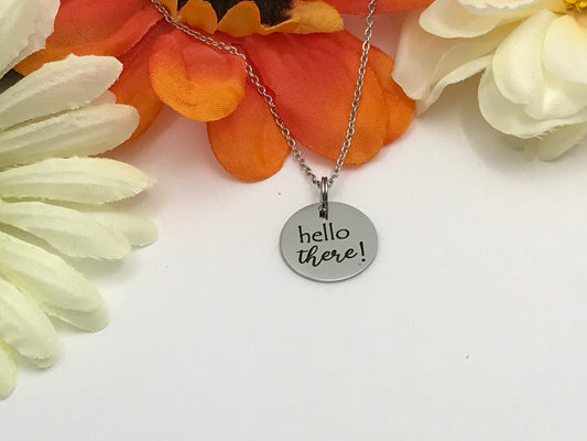 Hello there! Round disc necklace with scripture of opposite side I Peter 5:14